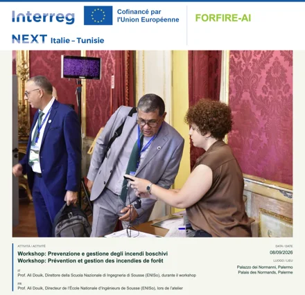 Prof. Ali Douik, Direttore della Scuola Nazionale di Ingegneria di Sousse (ENISo), durante il workshop