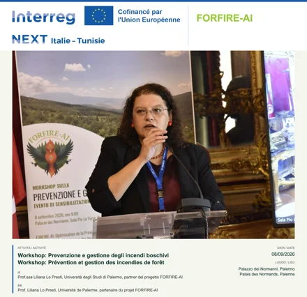 Prof.ssa Liliana Lo Presti, Università degli Studi di Palermo, partner del progetto FORFIRE-AI