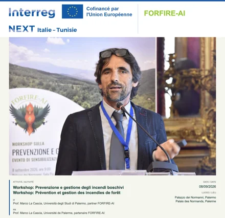 Prof. Marco La Cascia, Università degli Studi di Palermo, partner FORFIRE-AI