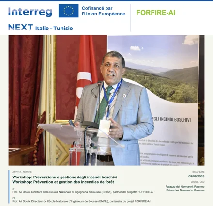 Prof. Ali Douik, Direttore della Scuola Nazionale di Ingegneria di Sousse (ENISo), partner del progetto FORFIRE-AI